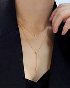 Gold Diamond Tassel Necklace