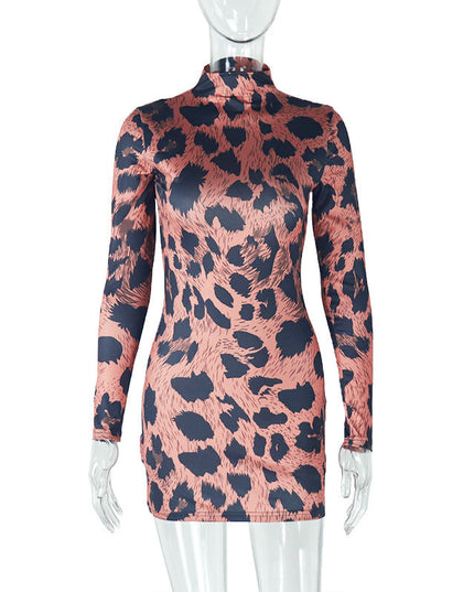 Fashionable Elegant Women's Printed Leopard Print Sexy Tight Hip dress