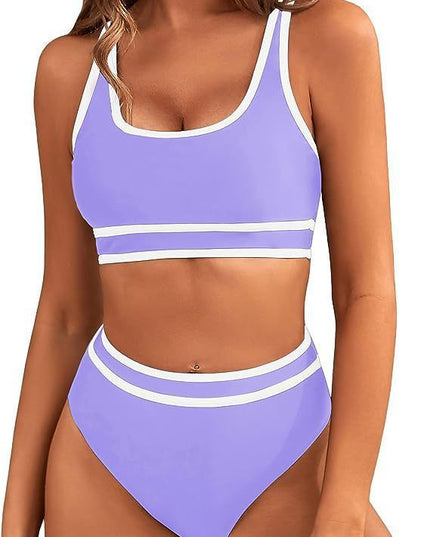 Bikini Tight-fitting Solid Color Swimsuit For Women