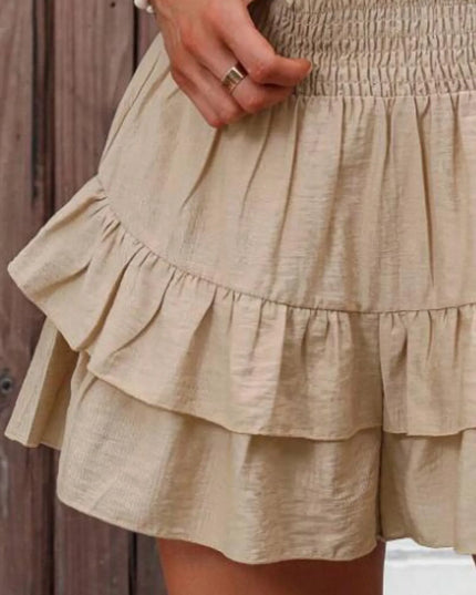 Ruffle Layered High Waist Casual Skort