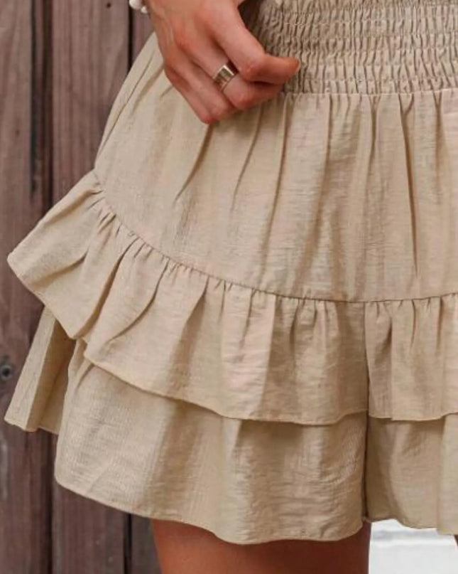 Ruffle Layered High Waist Casual Skort