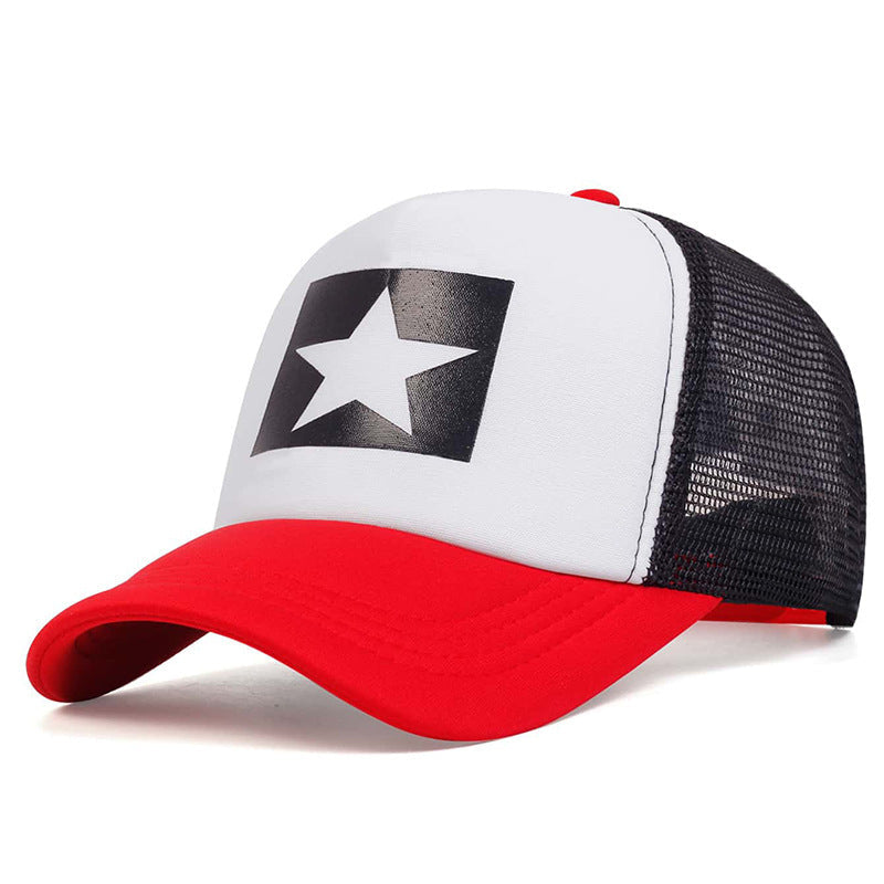 Five-pointed Star Letter Printed Sponge Baseball Hat