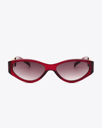 Chain Detail Cat Eye Sunglasses – UV400 Fashion Shades