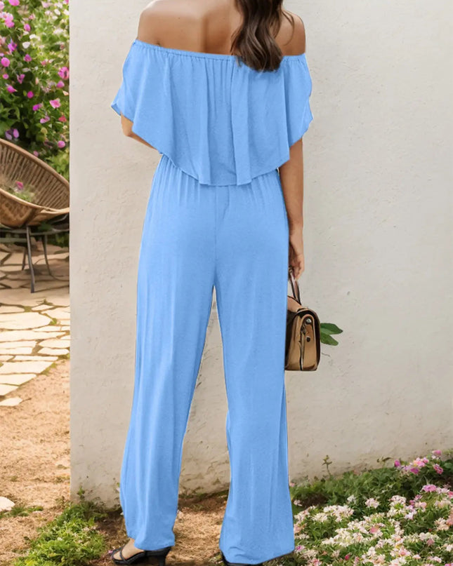 Off-Shoulder Wide Leg Jumpsuit