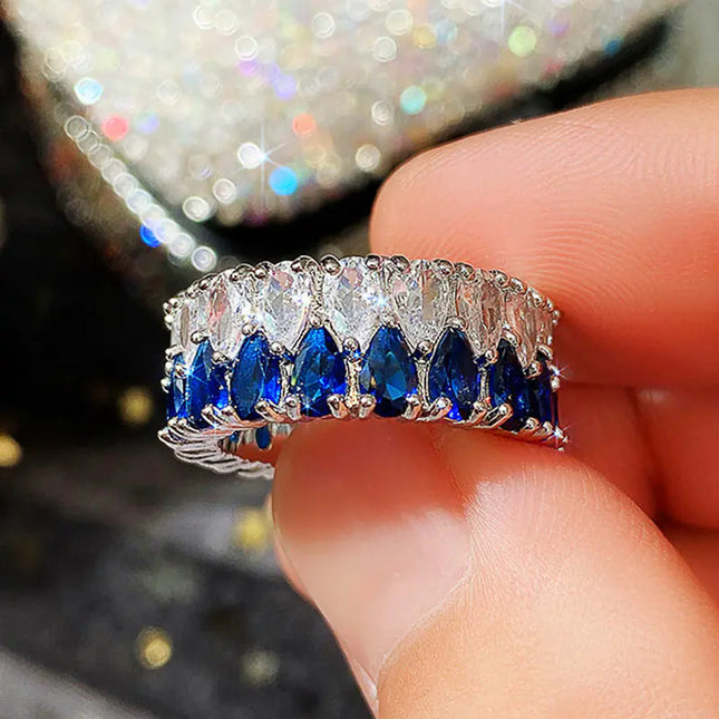 Gold Encrusted Zircon Ring Decoration