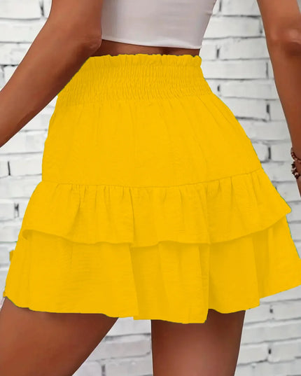 Ruffle Layered High Waist Casual Skort
