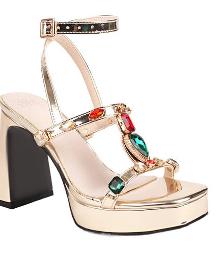 Shimmering Elegant High-heeled Womens Sandals See size chart under “more details”