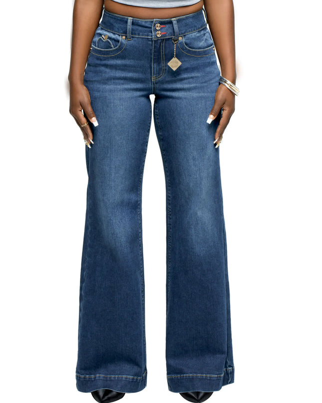 Forbidden Fit Wide Leg Jean - Savage Wash