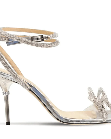 Glam Diamond Bow Wrap Around Heels
