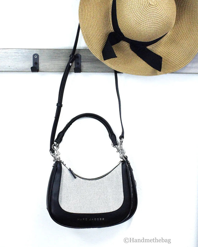 Marc Jacobs Terry Canvas Leather Hobo Shoulder Bag
