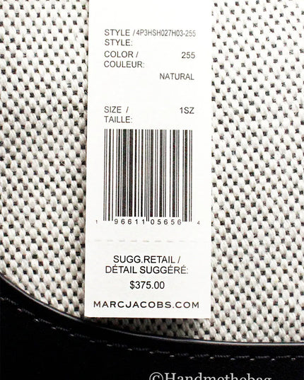 Marc Jacobs Terry Canvas Leather Hobo Shoulder Bag