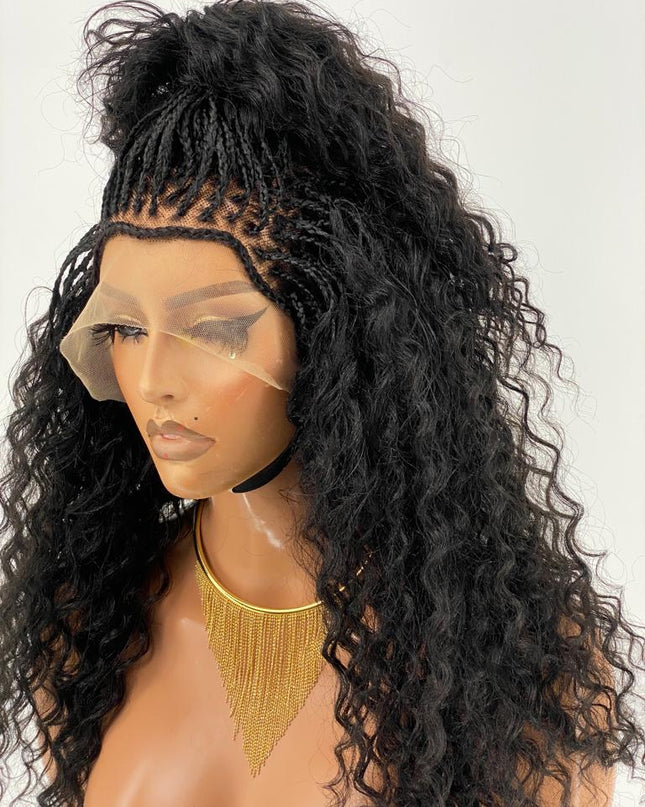 Kehinde Deep Twist Braid Wig Glueless Full Lace 100 Percent Human Black Hair