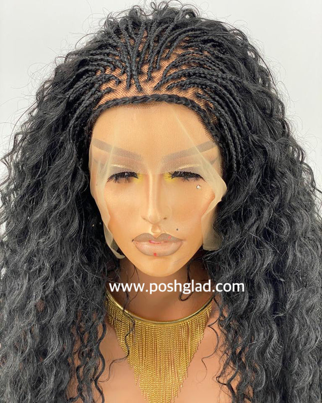 Kehinde Deep Twist Braid Wig Glueless Full Lace 100 Percent Human Black Hair