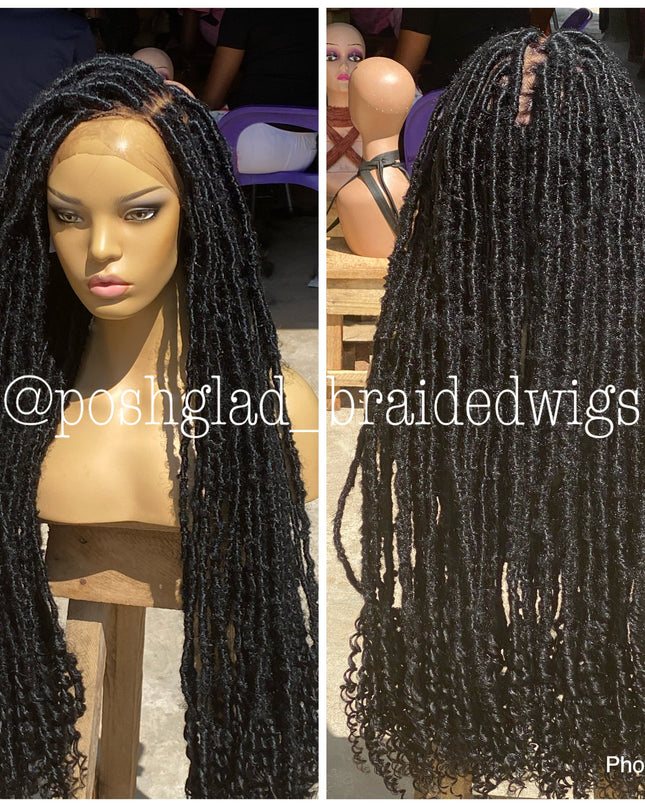 Maggie Destress Faux Locs Wig Glueless Full Lace 100 Percent Human Hair