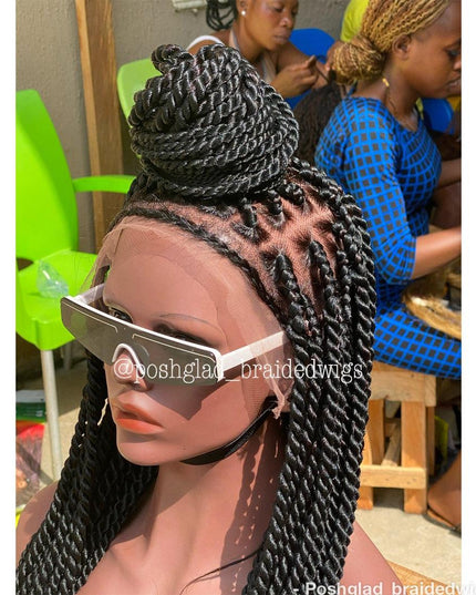 Adler Senegalese Twist Glueless Full Lace Wig 100 Percent Human Hair