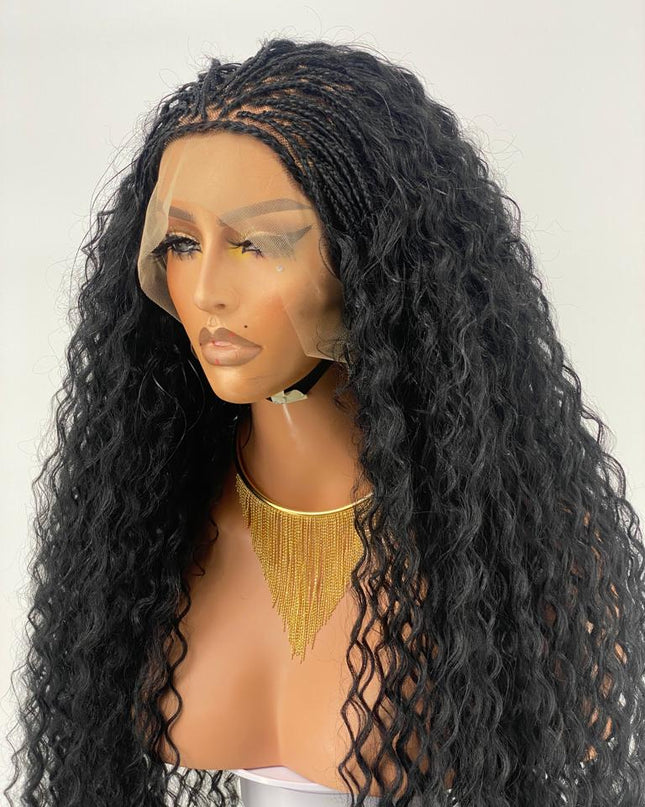 Kehinde Deep Twist Braid Wig Glueless Full Lace 100 Percent Human Black Hair