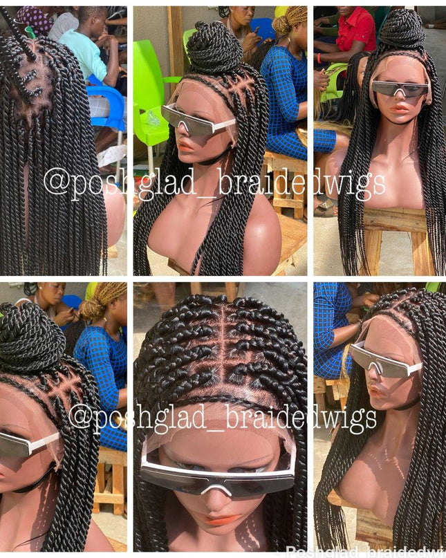 Adler Senegalese Twist Glueless Full Lace Wig 100 Percent Human Hair