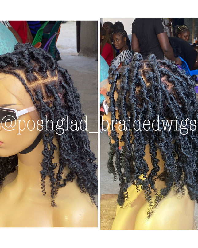 Short Butterfly Locs Glueless Wig Rebecca 100 Percent Human Hair