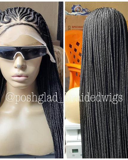 Cornrow Braids Lace Front Wig 13 By 4 Hand Braided Ready To Ship