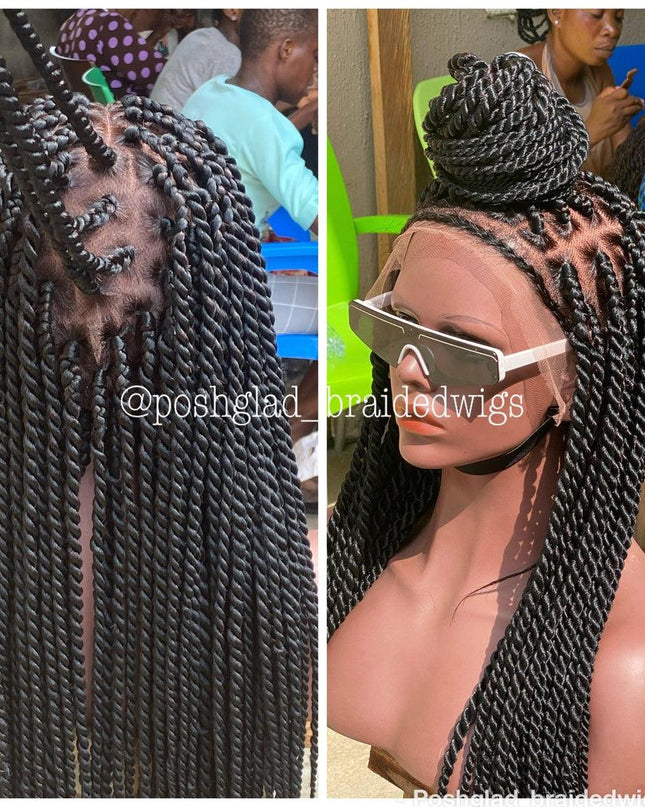 Adler Senegalese Twist Glueless Full Lace Wig 100 Percent Human Hair