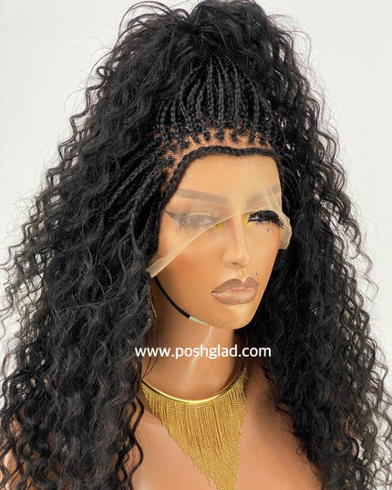 Kehinde Deep Twist Braid Wig Glueless Full Lace 100 Percent Human Black Hair