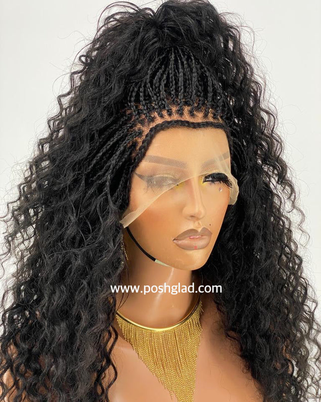 Kehinde Deep Twist Braid Wig Glueless Full Lace 100 Percent Human Black Hair