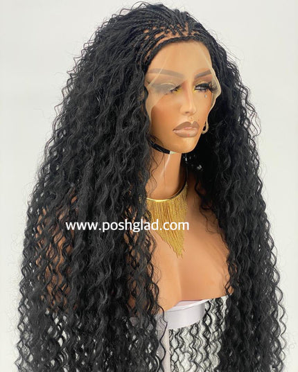 Kehinde Deep Twist Braid Wig Glueless Full Lace 100 Percent Human Black Hair