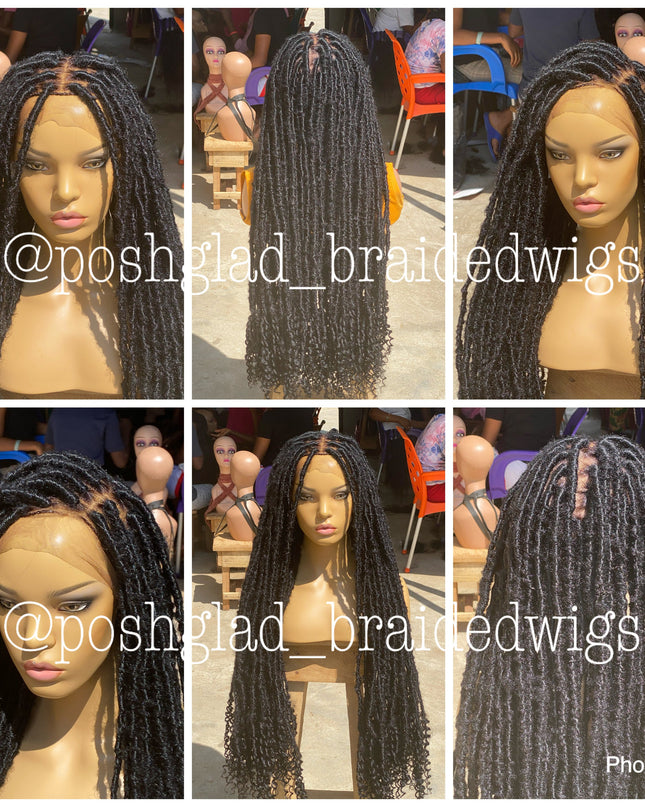Maggie Destress Faux Locs Wig Glueless Full Lace 100 Percent Human Hair