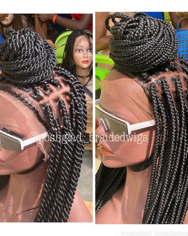 Adler Senegalese Twist Glueless Full Lace Wig 100 Percent Human Hair
