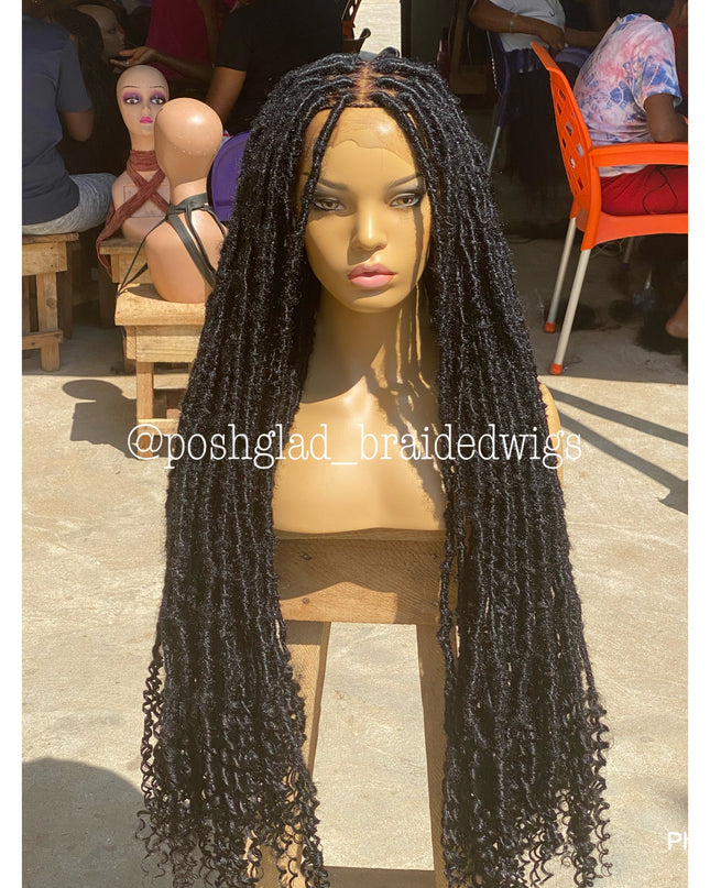 Maggie Destress Faux Locs Wig Glueless Full Lace 100 Percent Human Hair