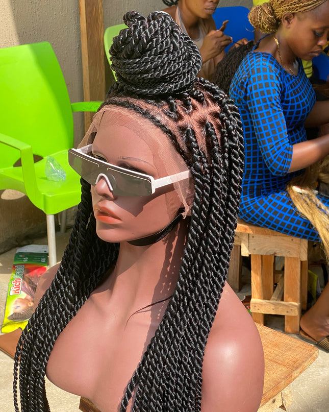 Adler Senegalese Twist Glueless Full Lace Wig 100 Percent Human Hair
