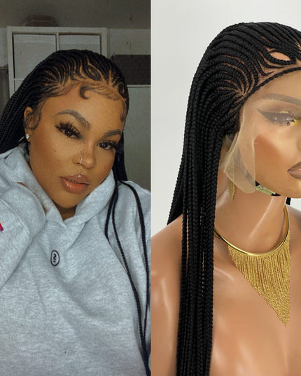 Cornrow Braids Lace Front Wig 13 By 4 Hand Braided Ready To Ship