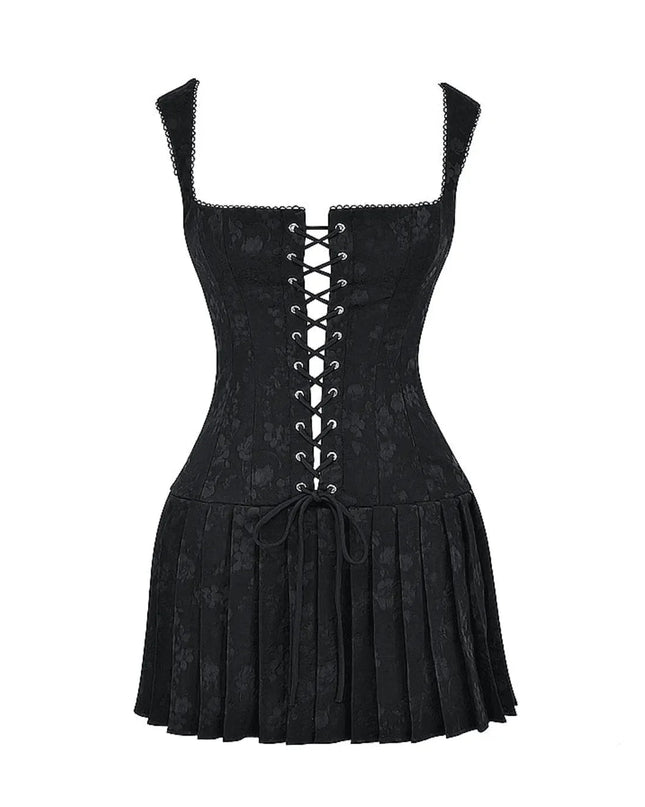 Make Me Feel Pleated Corset Mini Dress