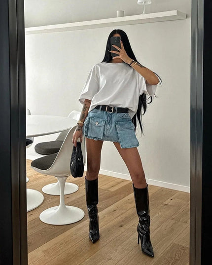 Manhattan St. Denim Mini Skirt