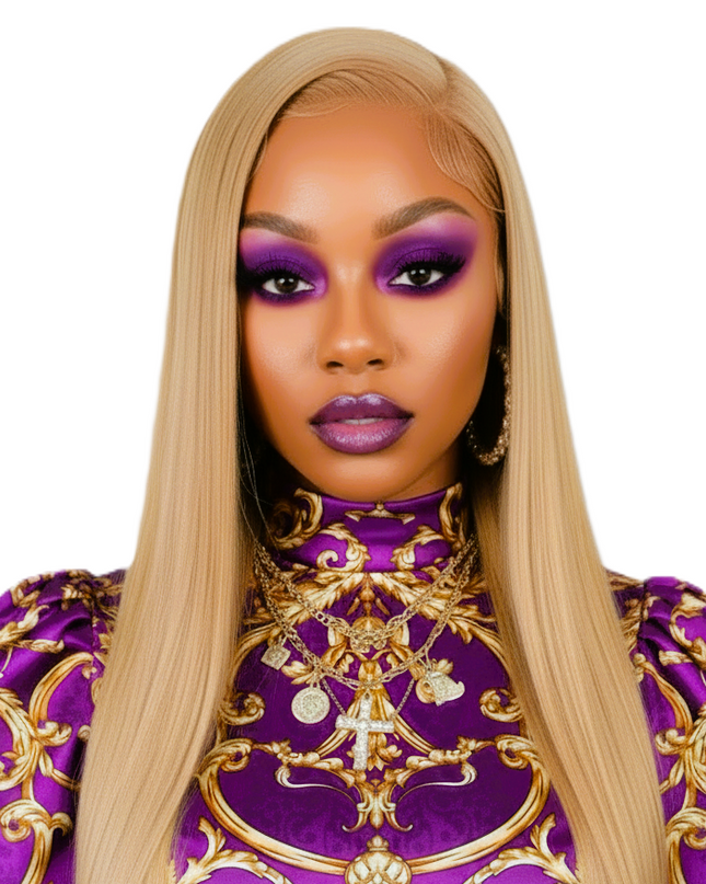 Ash Blonde Straight 24' Brazilian Human Hair Lace Closure Wigs With Baby Hair