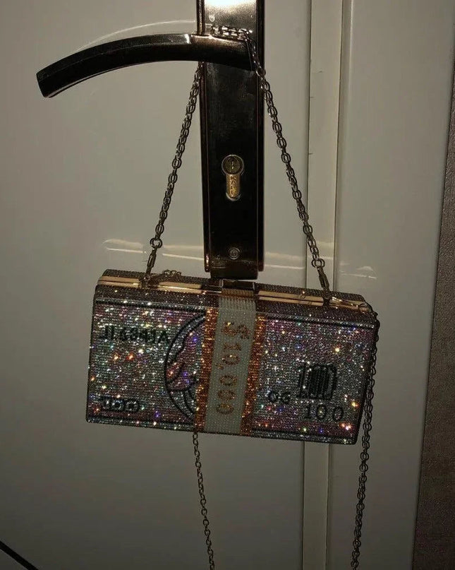 Money On My Mind Rhinestone Sparkle Clutch