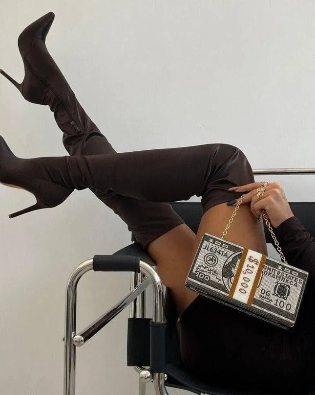 Money On My Mind Rhinestone Sparkle Clutch