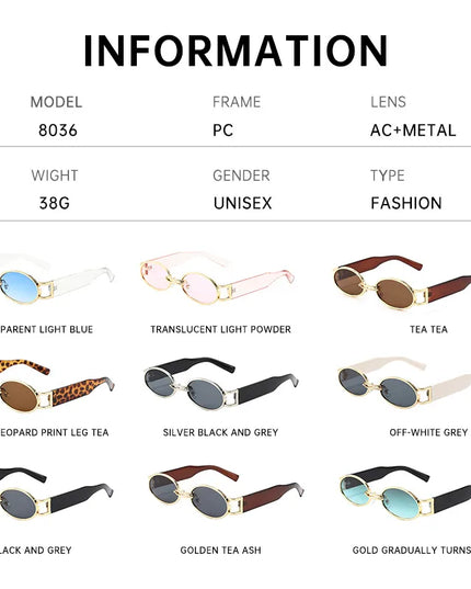 Retro Oval Frame Sunglasses