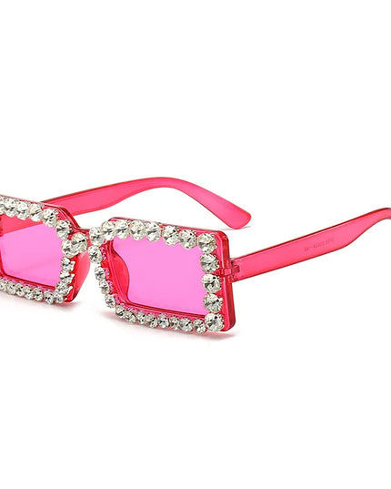 Retro Fashion Diamond Embedded Square Frame Sunglasses