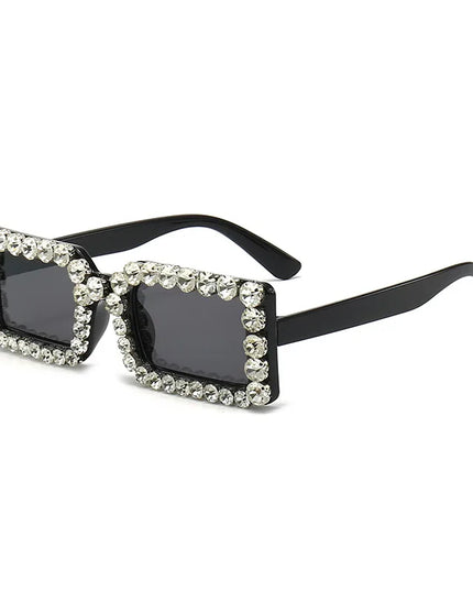 Retro Fashion Diamond Embedded Square Frame Sunglasses