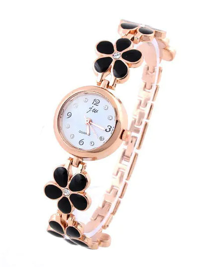 Women's Quartz Watch with Floral Design