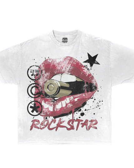 Rockstar Streetwear White Cotton Tee Casual Wardrobe Essential True To Size For Confident Everyday Style