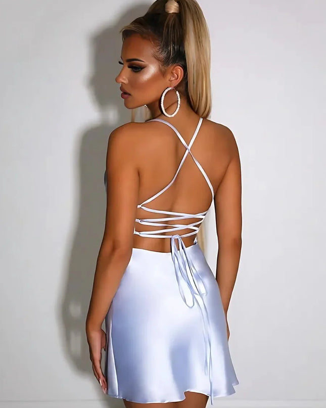 Sadao Lace Up A-Line Short Dress