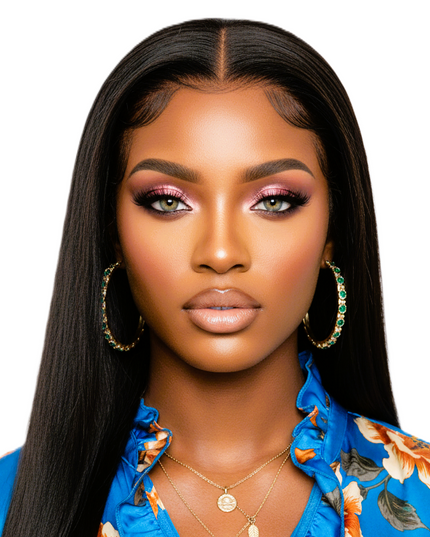 Black HD Invisible Transparent 24' Lace Front Wigs Glueless Lace Brazilian Human Hair Pre-Plucked Wigs With Bleached Knots