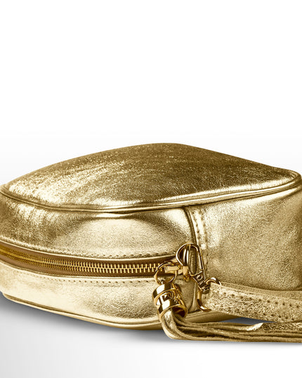 Metallic Suede Leather Crossbody Bag