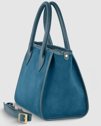 Suede Leather Top-Handle Bag