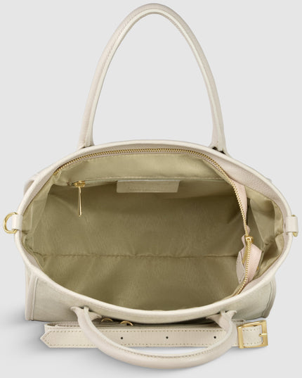 Suede Leather Top-Handle Bag