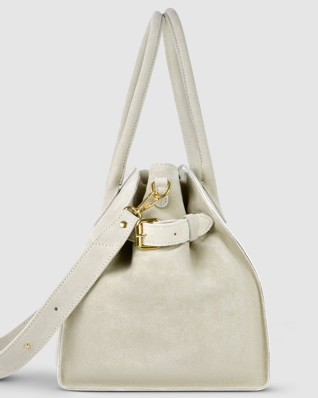 Suede Leather Top-Handle Bag