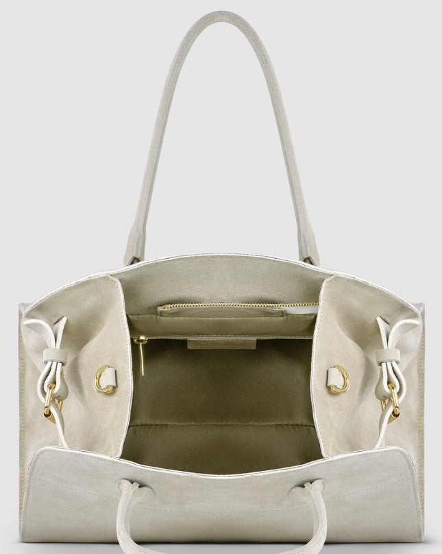 Suede Leather Top-Handle Bag