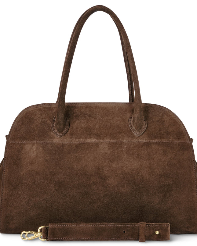 Suede Leather Top-Handle Bag